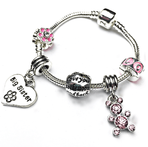 congratulations pink teddy bracelet gift for being a new big sister