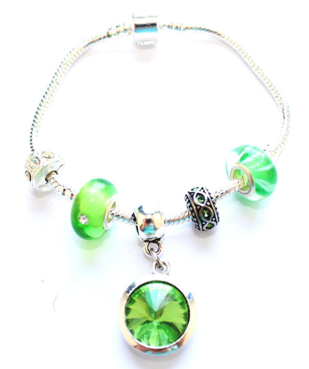 Adult's May Birthstone Emerald Coloured Crystal Drop Charm