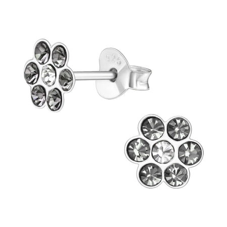 Children's Sterling Silver 'October Birthstone Solid Flower' Stud Earrings