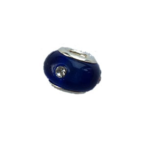 'Blue Passion' Glass Bead With Silver Plated Core
