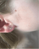 Children's Sterling Silver 'September Birthstone' Bow Stud Earrings