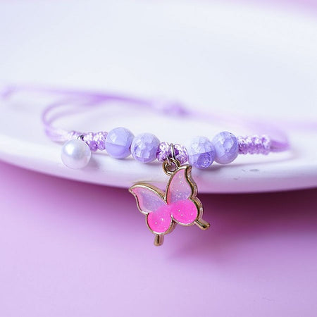 Children's Best Friend 'Purple Fairy Dream' Silver Plated Charm Bead Bracelet