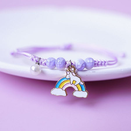 Children's Adjustable Blue 'Happy Bunny Rabbit' Wish Bracelet / Friendship Bracelet