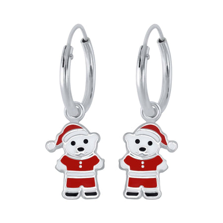 Children's Sterling Silver Christmas Polar Bear Stud Earrings