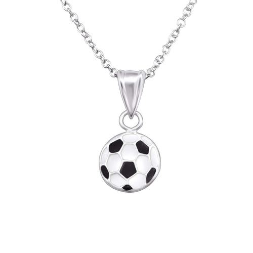 Children's Sterling Silver Football Pendant Necklace