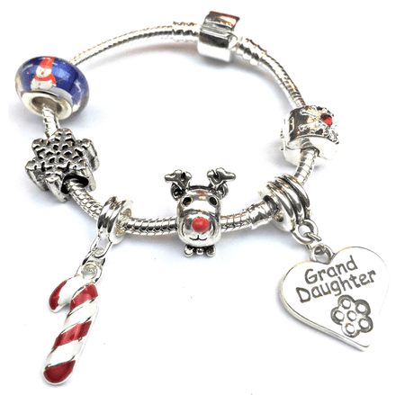 Children's Daughter 'Christmas Wishes' Silver Plated Charm Bracelet