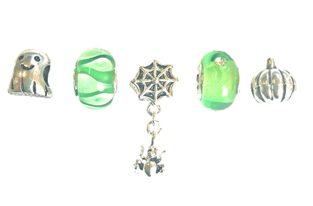 Alloy Crown with Green Glass Stone Drop Charm