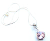 Silver Plated 'October Birthstone' Rose Coloured Crystal Pendant Necklace