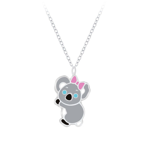 Children's Sterling Silver 'Koala Bear Girl' Pendant Necklace