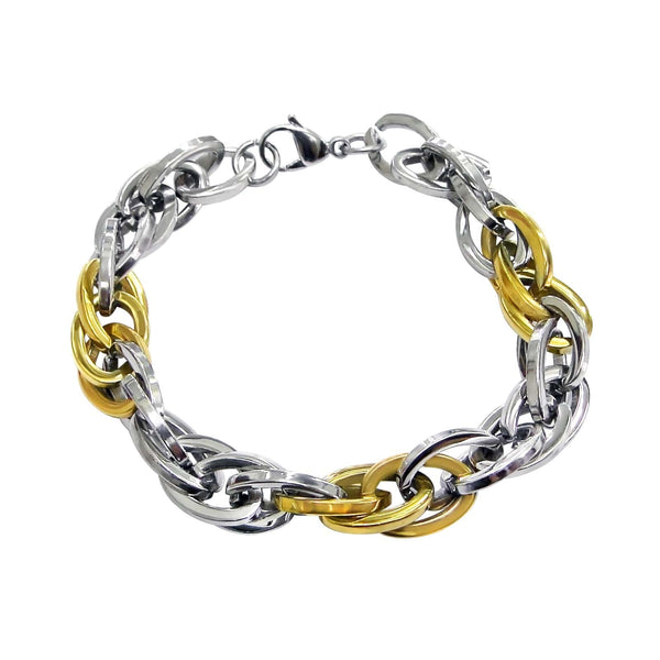 Men's 'Phoenix' High Polish Stainless Steel Chain Bracelet