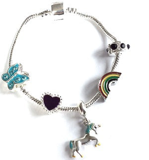 Children's 'Pretty In Pink' Silver Plated Charm Bead Bracelet