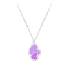 Children's Sterling Silver 'Purple Duo Heart' Pendant Necklace