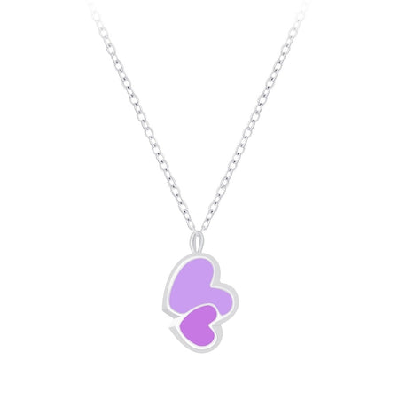 Children's Sterling Silver 'Hearts Duo' Pendant Necklace