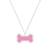 Children's Sterling Silver 'Pink Bone' Pendant Necklace