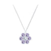 Children's Sterling Silver Purple Crystal Flower Pendant Necklace