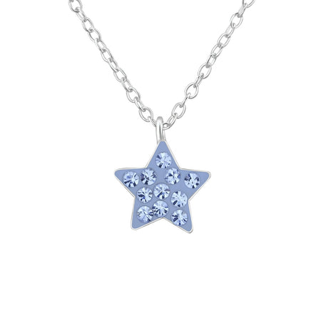 Children's Sterling Silver 'Pink Sparkle Crystal Heart' Pendant Necklace