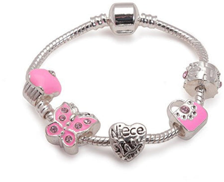 Children's Best Friend 'Pink Fairy Dream' Silver Plated Charm Bead Bracelet
