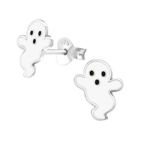 Children's Sterling Silver Halloween Pink Witch Stud Earrings