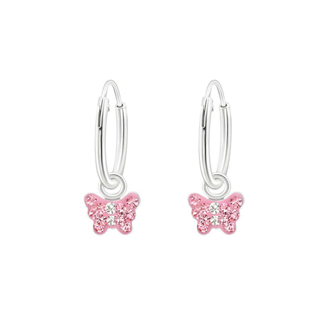 Children's Sterling Silver Neon Pink Hoop Earrings