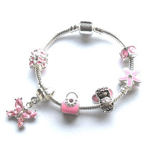 Children's Silver Plated Pink Fairy Dream Charm Bracelet