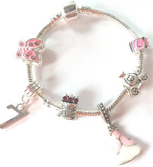 Children's 'Pink Angel' Stretch Bead Bracelet