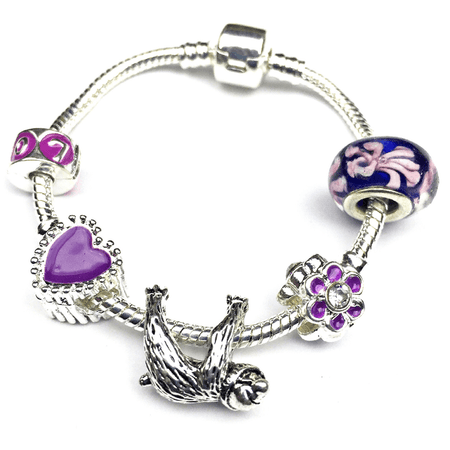 Children's 'Purple Fairy Dream' Silver Plated Charm Bead Bracelet