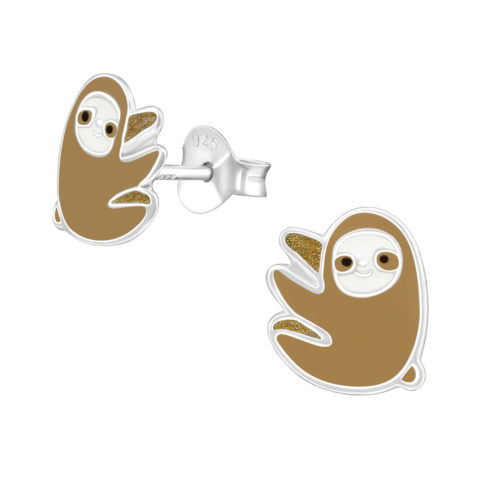 Sloth Back Earser Children's Sterling Silver Sloth Stud Earrings – Liberty Charms