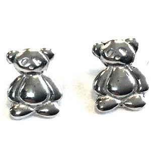 Children's Sterling Silver Puppy Hot Dog Stud Earrings