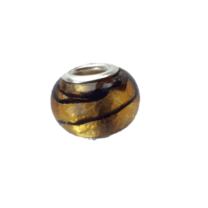 Glass 'Tiger's Eye' Bead With Silver Plated Core