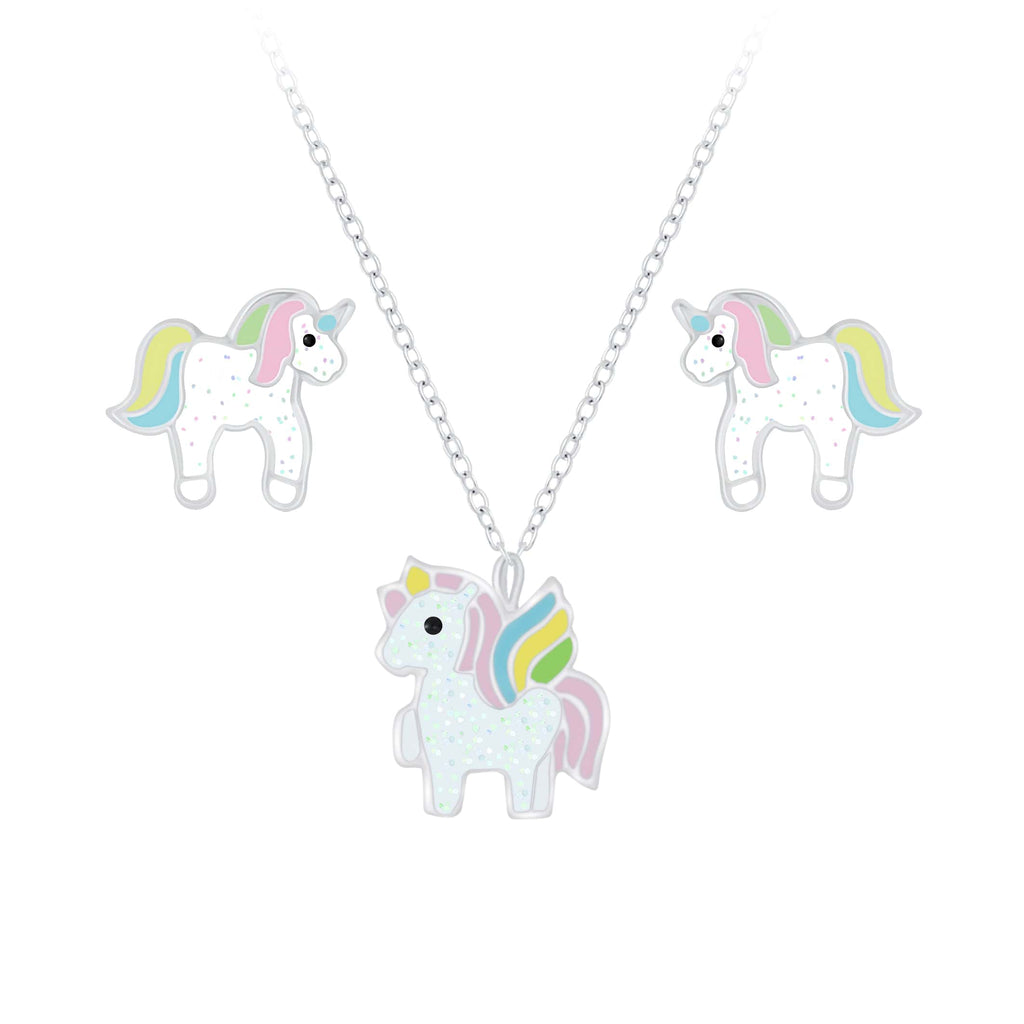 Children's Sterling Silver Unicorn Pendant Necklace and Unicorn