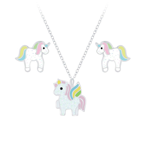 Children's Sterling Silver Unicorn Pendant Necklace and Unicorn