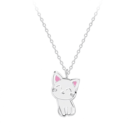 Children's Sterling Silver 'Purple Crystal Paw' Pendant Necklace