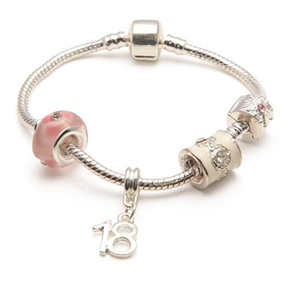Age 18 'Pink Parfait' Silver Sparkle Charm Bead Bracelet – Liberty