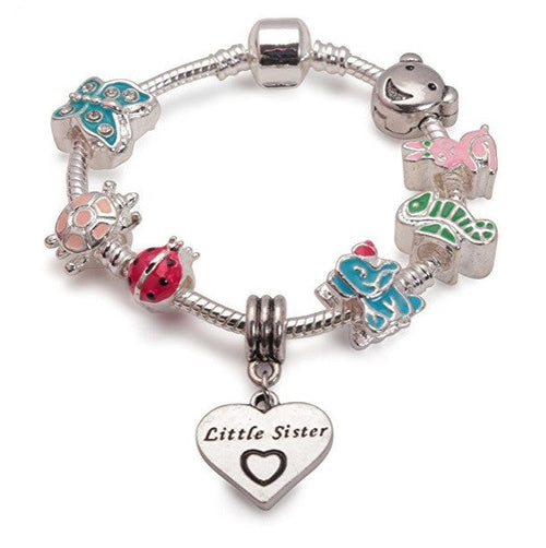 animals little sister charm bracelet with charms and beads