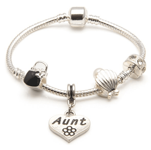Aunt 'Pearl Lady' Silver Plated Charm Bead Bracelet