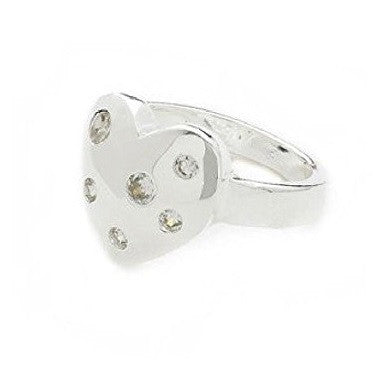 Designer Celebrity Silver and Crystal Diamante 'Heavenly Bow' Adjustable Cocktail Ring