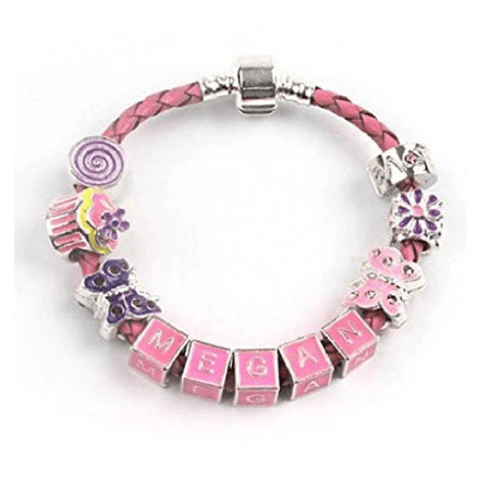 Children's Red and Yellow 'Fairytale Princess' Silver Plated Charm Bead Bracelet