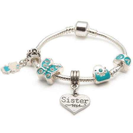 Children's Sister 'Love To Dance' Silver Plated Charm Bead Bracelet