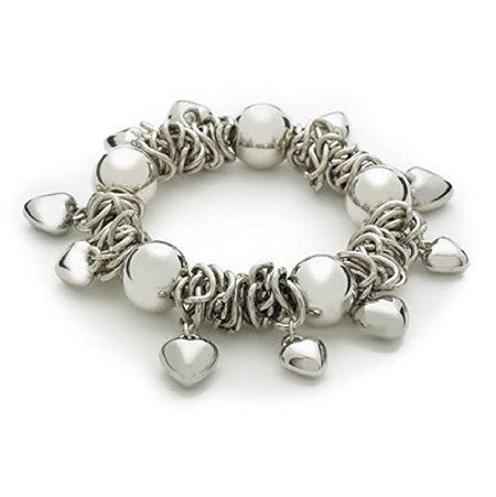 Adult's 'Flamenco' Silver Plated Charm Bead Bracelet