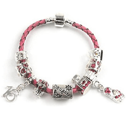 Teenager's 'Fashionista' Age 13/16/18 Silver Plated Charm Bead Bracelet