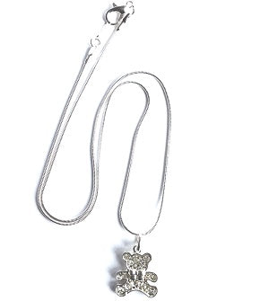 Children's Sterling Silver Christmas Candy Cane Pendant Necklace