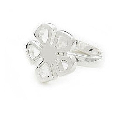 Designer Inspired 925 Sterling Silver Plated Flower 'Fleur' Ring