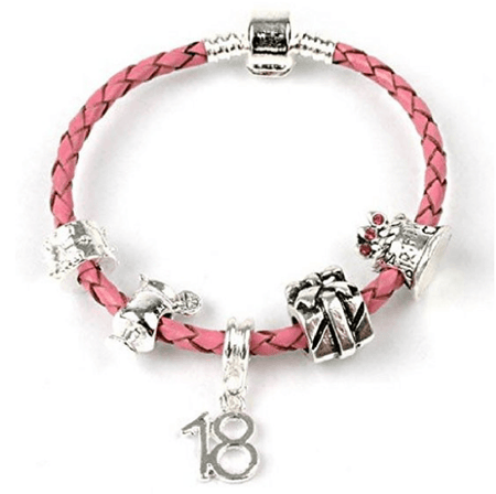 Teenager's Daughter 'Little Mix' Age 13/16/18 Pink Braided Charm Bead Bracelet