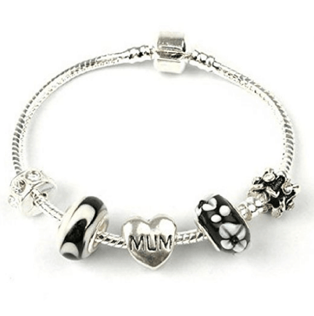Guardian Angel For Mum Silver Plated Charm Bead Bracelet