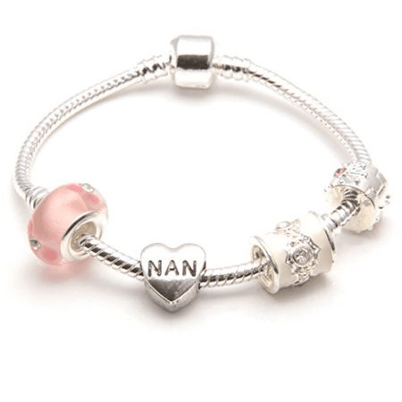 Nan 'Purple Haze' Silver Plated Charm Bead Bracelet