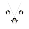 Children's Sterling Silver Penguin Pendant Necklace and Penguin Stud Earrings Set