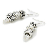 Silver Plated 'Sparkly Silver' Bead Charm Earrings