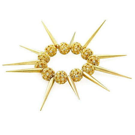 Designer Inspired 'Earth Star' Golden Yellow Czech Crystal Disco Ball Bracelet