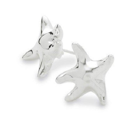 Silver Plated Designer Inspired 'Starfish' Stud Earrings